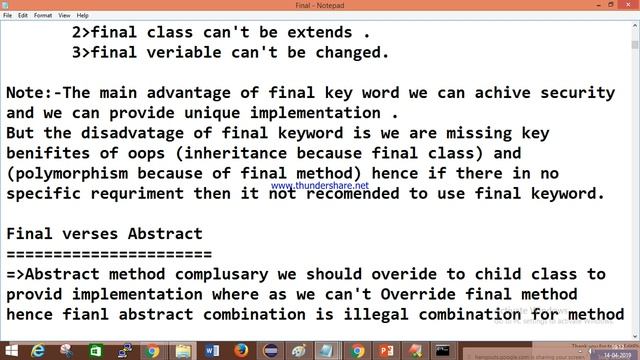What is final modifier|Interface|Abstract Class Online Core java Selenium Part- смотреть онлайн
