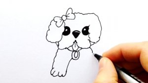 Как нарисовать милую собачку. How to draw a cute dog - easy drawings for kids. Простые рисунки #215