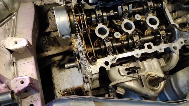 "ГТ" Замена к-та ГРМ Пежо 107 на Тойотавском 1KR-FE! Натяжитель на герметик!!?????