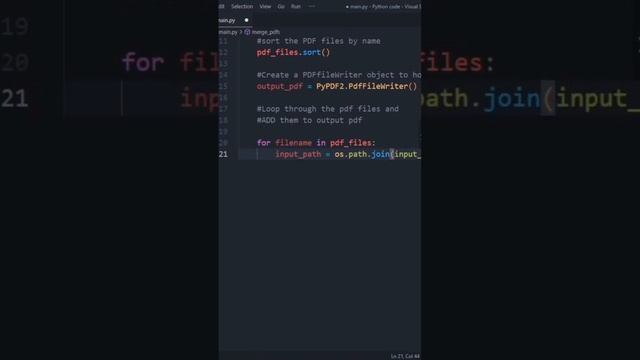 PDF merger using Python | #python #code #programming