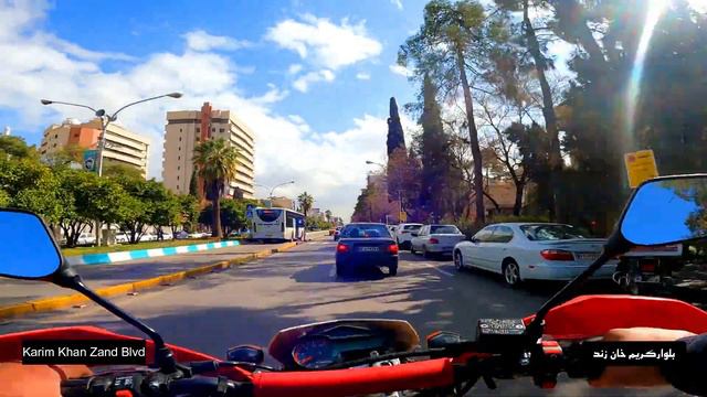Virtual tour of Shiraz 2022: Ride with me in Zand Street چمران تا زند смотреть онлайн