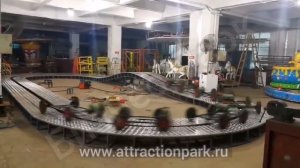 Аттракцион "Конвой", поезд детский, 16 мест, 6 кабин