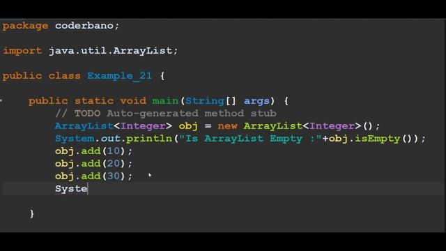 Java ArrayList isEmpty() Method смотреть онлайн