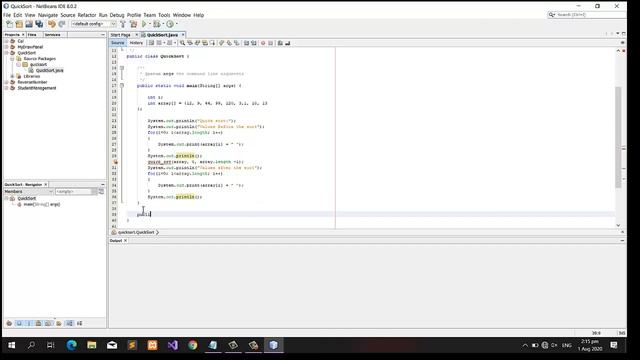 Quick Sort in Java Programming смотреть онлайн