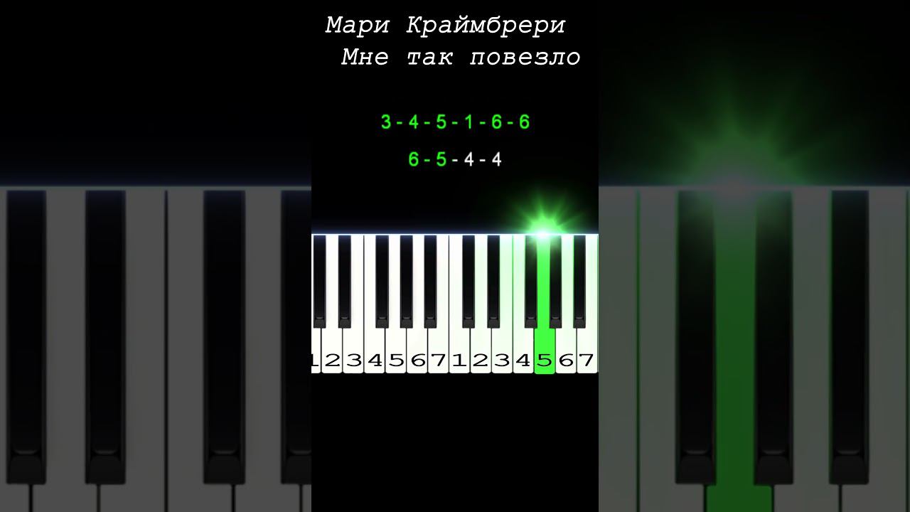 Мари Краймбрери - Мне так повезло | Piano Tutorial | Ноты цифрами #shorts смотреть онлайн