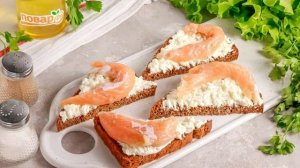 Бутерброды с творожным сыром и семгой
