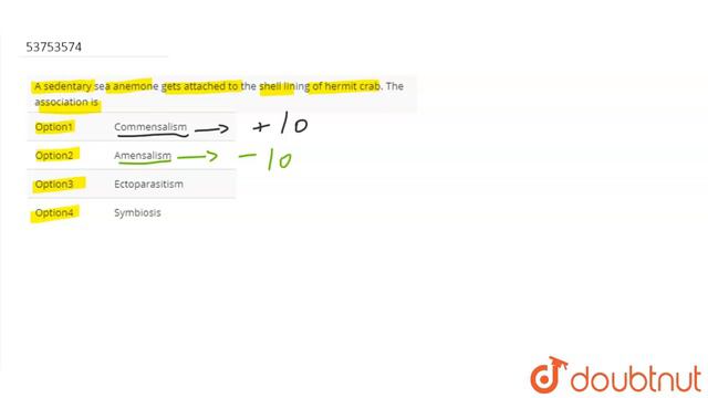 A sedentary sea anemone gets attached to the shell lining of hermit crab. The association is смотреть онлайн