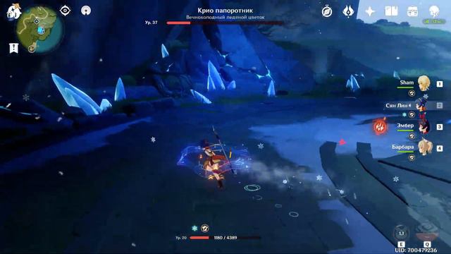 Genshin Impact, Крио папоротник, первый заход, fail смотреть онлайн