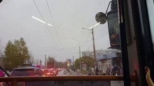 Вид из окна кабины водителя автобуса К145РВ35 (31.10.2022)