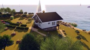 Реализованный дизайн проект  дома на склоне горы в стиле шале с цоколем