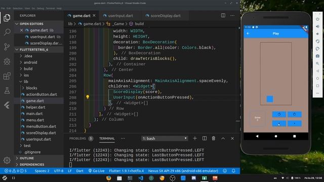 Dart & Flutter Score & Game Over| Flutter Beginner Tutorial | Flutter & Dart Tetris App Series #7