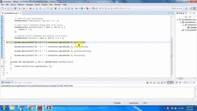 Lambda expression example - Math Operation | Lambda expression in Java