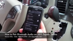 How to Pair Bluetooth Audio on 2011 Toyota Sienna - Milton Ruben Toyota