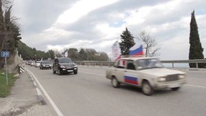 Ялта, автопробег в поддержку референдума.