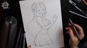 Time-Lapse COPIC Multiliner Drawing / Комикс Рисунок COPIC Мультилайнерами