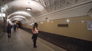 Russia, Moscow, metro ride from Курская to курский вокзал