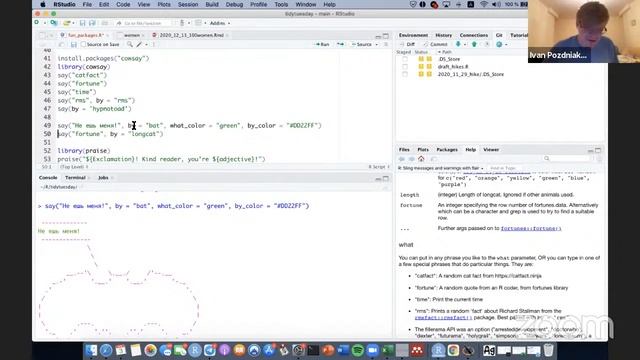 Шуточные (но полезные!) пакеты для R. Воскресный скRинкаст #9. 2021.01.03 смотреть онлайн