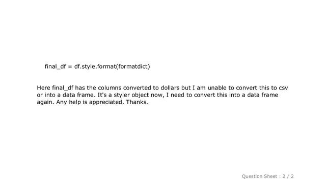 Pandas : Is there a way to convert data frame styler object into dataframe in python