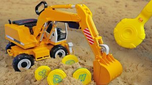 Детская игрушка металлодетектор. Машинка игрушка Экскаватор и предметы в песке!