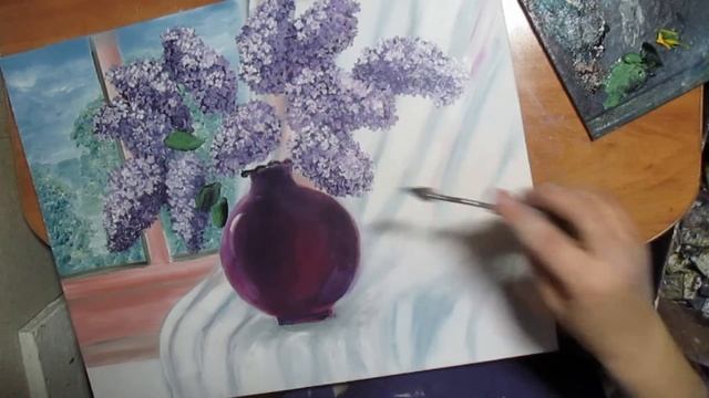 Научиться рисовать сирень масляными красками.