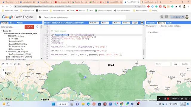 Monitor the volume & area of water in Lake basin for the rainy and dry seasons using Earth Engine смотреть онлайн