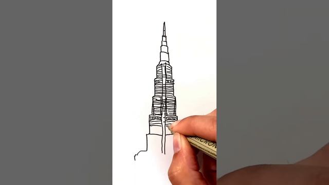 Burj Khalifa Drawing in 60 Seconds #burjkhalifa #drawing