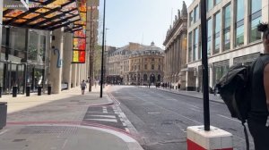 London Walk in the City, London City Walk, Liverpool Street Station, Gherkin, Leadenhall Market. 4K