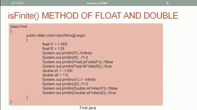 Wrapper Classes in Java | #49 | isFinite() Methods of Float and Double Wrapper Classes in Java