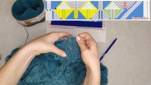 Шаль Харуни двойная кайма. Подробный МК часть 2