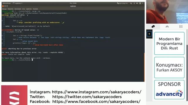 Sakarya Coders - Modern Bir Programlama Dili: Rust (Furkan AKSOY)