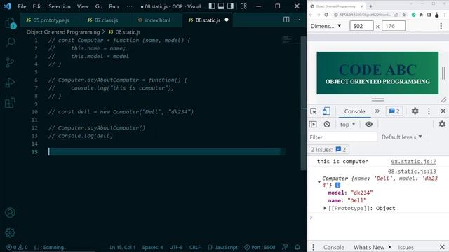Object Oriented Programming Bangla #8 OOP Static Method In Javascript Bangla || Advanced Topic