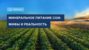 ВЕБИНАР "МИНЕРАЛЬНОЕ ПИТАНИЕ СОИ: МИФЫ И РЕАЛЬНОСТЬ"