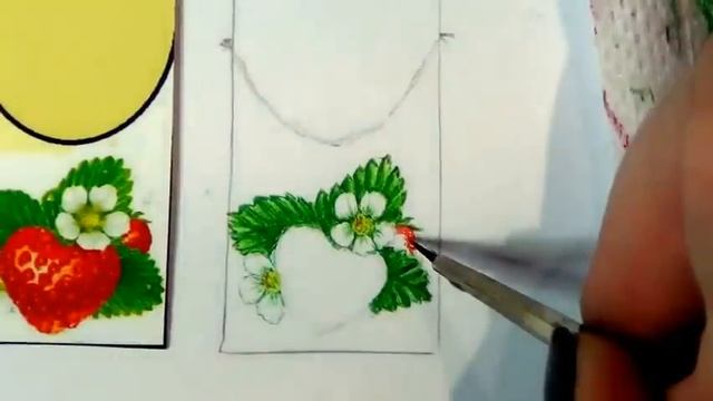 РИСУЕМ КЛУБНИЧКУ С ЦВЕТОЧКАМИ/РИСУНОК КЛУБНИКИ/КЛУБНИКА АКВАРЕЛЬЮ/ЯГОДЫ/ФРУКТЫ/ДИЗАЙН НОГТЕЙ/ смотреть онлайн