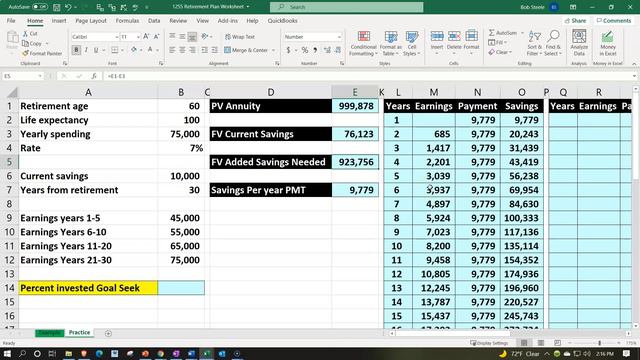 Retirement Plan Worksheet 1255