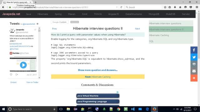 How do I print a query with parameter values when using Hibernate?
| javapedia.net смотреть онлайн