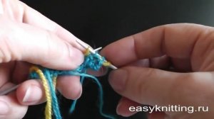 Узоры спицами. Двухцветная английская резинка