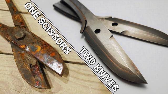 Making Two Knives From Old Rusty Scissors смотреть онлайн