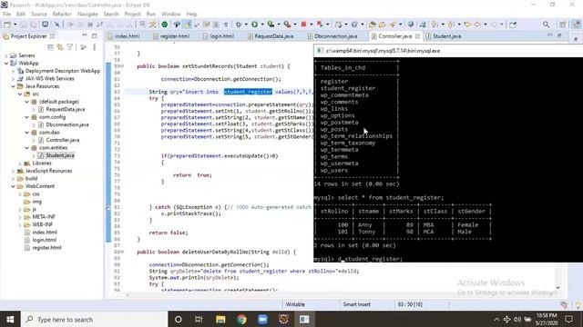 CRUD Operation with help of Servlet/HTML смотреть онлайн