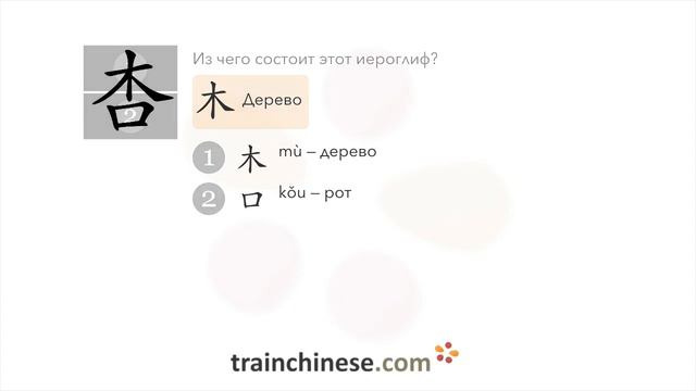 Как пишется 杏 (xìng) – абрикос — порядок черт, ключ, примеры и произношение смотреть онлайн