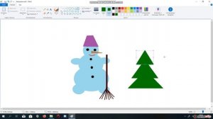 Как нарисовать Новогодний пейзаж в программе Paint