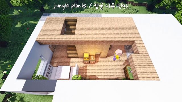 A large modern house in harmony with white concrete and wood  Minecraft House Tutorial 52