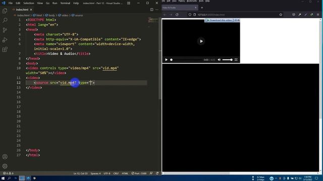 HTML Tutorial for Beginners in Bangla | Video & Audio Tag in HTML | Part 12