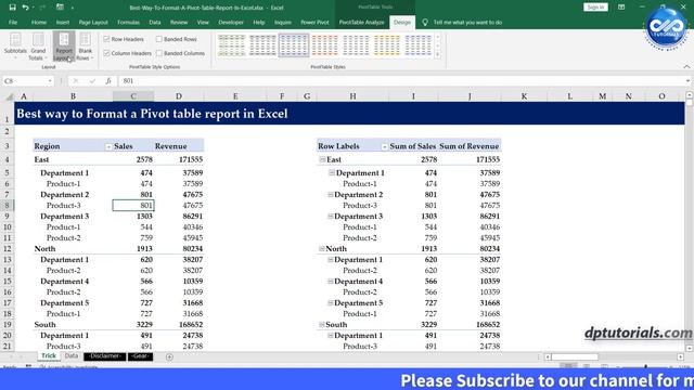 Best Way To Format A Pivot Table Report In Excel
