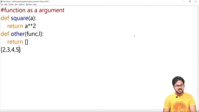 Pass Function As Argument | Python Course In Hindi | Tutorial 155