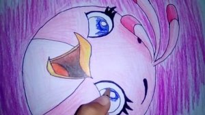 How to draw Stella from (Angry Birds Stella)(drawing by Shoptorshi).