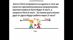 Скорость удаления. 4 класс. Решение задач.
