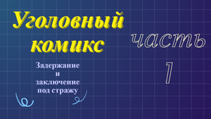 Уголовный комикс. Задержание и заключение под стражу
ч.1