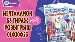 Проверить билет МЕЧТАЛЛИОН 53 тираж. 1 октября 2023 год.