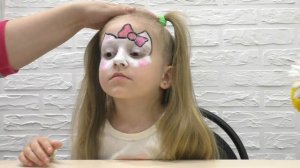 Аквагрим Xелоу кити, рисуем на лице Hello Kitty - face paint
