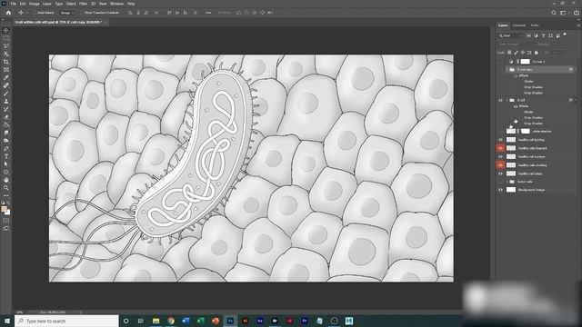 Medical illustration Photoshop tutorial: Using Layer Styles to add outline, glows and drop shadows смотреть онлайн